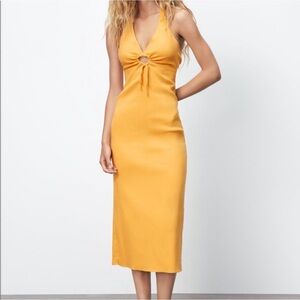 Zara Yellow Midi Dress
